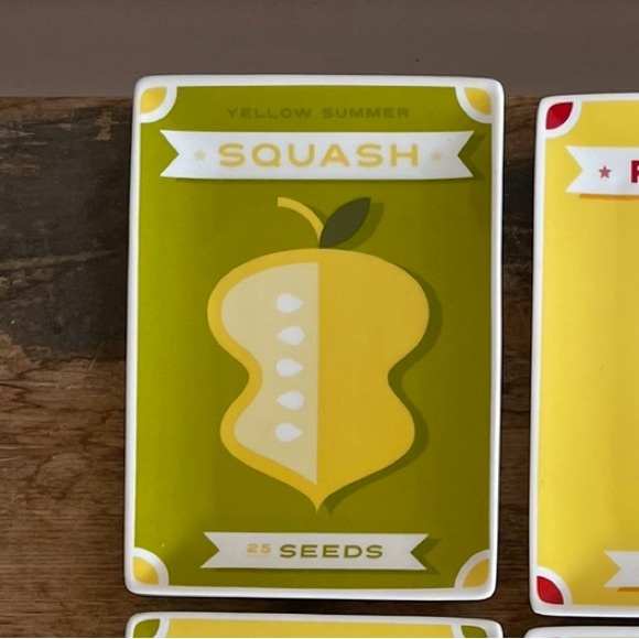 CRATE & BARREL 6 Small Plates for Gourmet Dishes Vegetables Fruits Picture Nice! - Picture 3 of 11